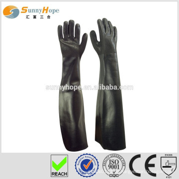 Sunnyhope PVC arenoso acabado de trabajo guantes de seguridad, guantes impermeables lavado de coches